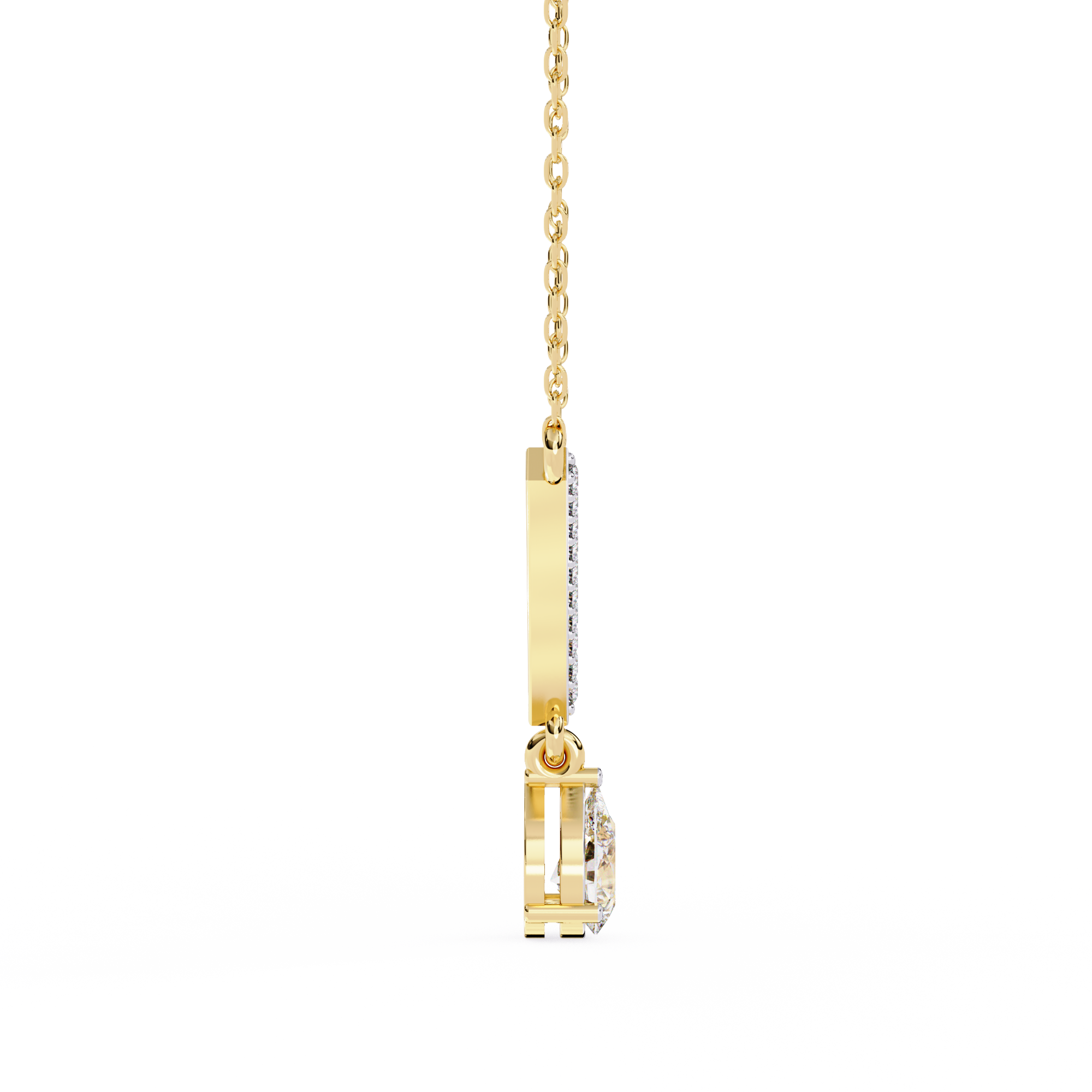 Solitairekart 0.48ct V-Line Drop Natural Diamond Necklace-HI Color, VS-SI Clarity